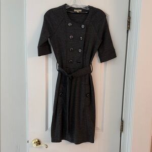 Burberry Charcoal Double-Breasted Belted Dress size M